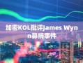 加密KOL批评James Wynn募捐事件