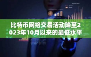 比特币网络交易活动降至2023年10月以来的最低水平