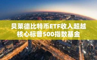 贝莱德比特币ETF收入超越核心标普500指数基金
