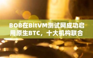 BOB在BitVM测试网成功启用原生BTC，十大机构联合推动比特币DeFi生态发展
