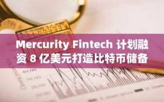 Mercurity Fintech 计划融资 8 亿美元打造比特币储备金库