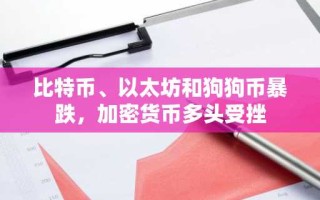 比特币、以太坊和狗狗币暴跌，加密货币多头受挫