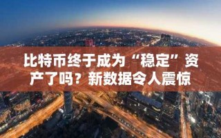 比特币终于成为“稳定”资产了吗？新数据令人震惊